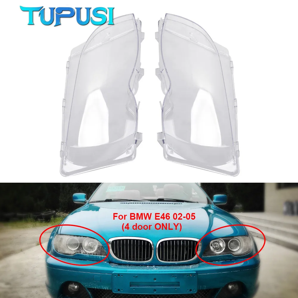 

Car Headlight Covers Lampshade Headlamp Shell Guards Housing Protect Automobile Accessories For BMW E46 Serie 3 4Door 2002-2005