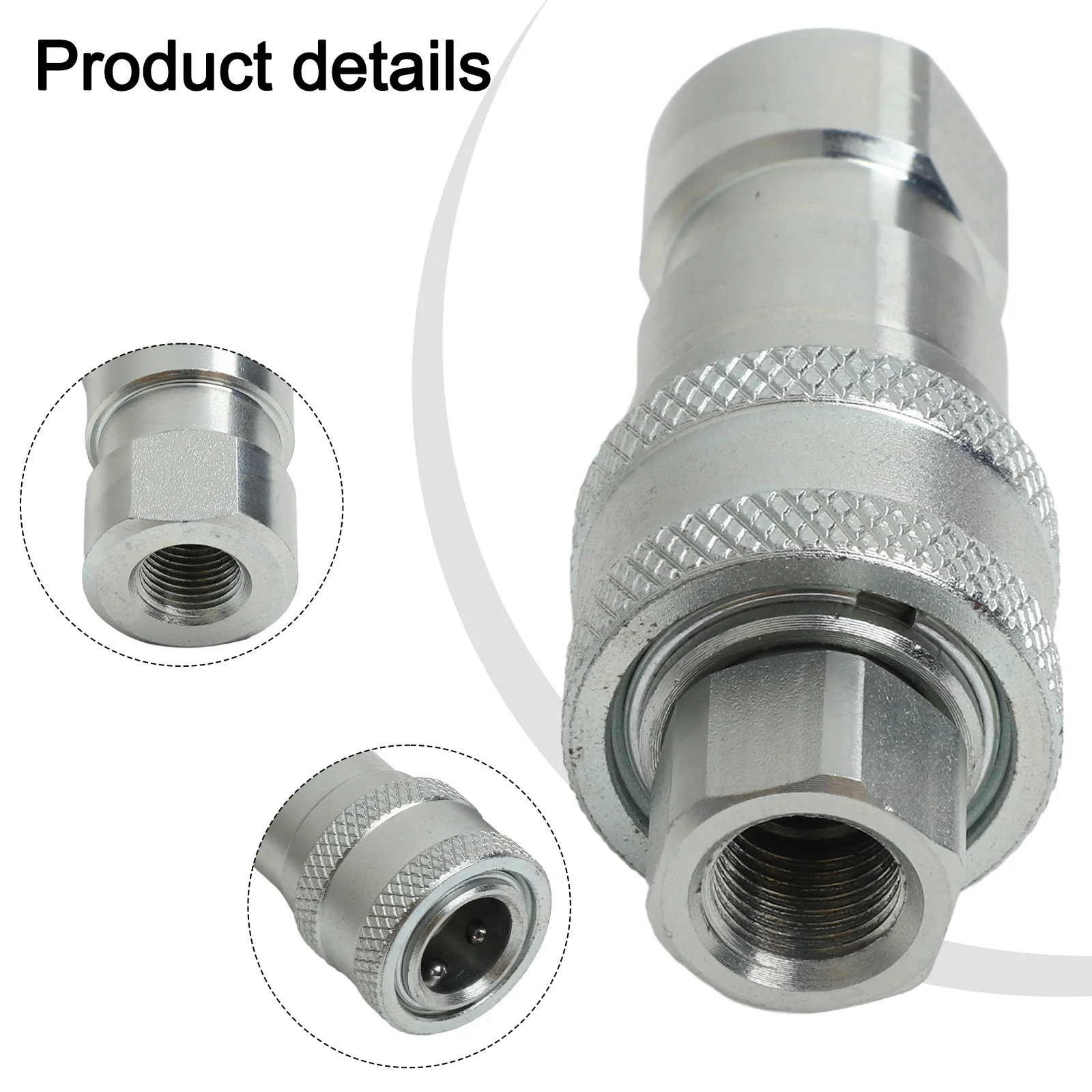 Carbon Steel Coupler Female Pipe Fitting Automatic Valve Closure Easy Disconnect Industrial Applications 10.9mm 0.43in