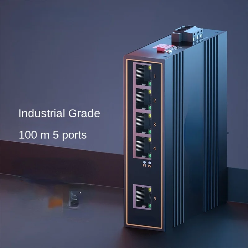 5-Port 8-Port 16-Port 24-Port 100 M Gigabit Industrial Ethernet Switch Guide Rail Type Outdoor Non-Managed Lightning Protection