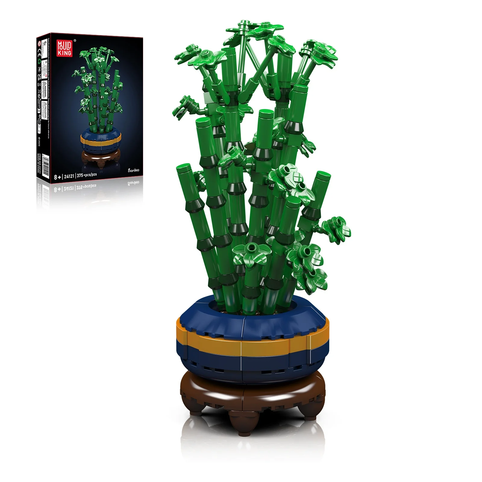 

375 шт., набор строительных блоков из бамбуковых растений и цветов, креативная цветочная серия «сделай сам», маленькие блоки, модели с 6 вариантами цветов