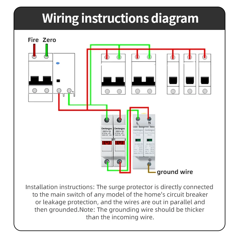 2P 4P AC SPD 20KA 30KA 80KA 100KA ﻿ Haus-Blitzschutzgerät Niederspannungs-Ableiter 40KA 60KA 275V 385V – Detail 9