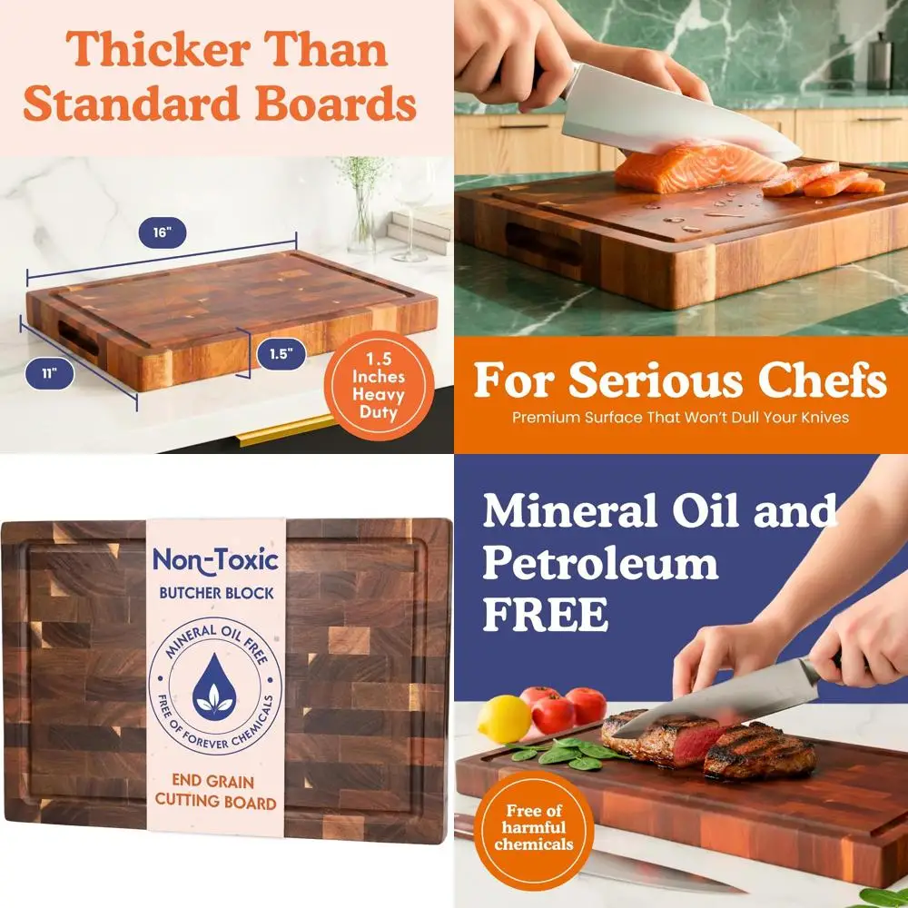 

Разделочная доска из дерева акации толщиной 1,5 толщины, 16x11, состояние с пчелиным воском, семенами льна и лимонным маслом