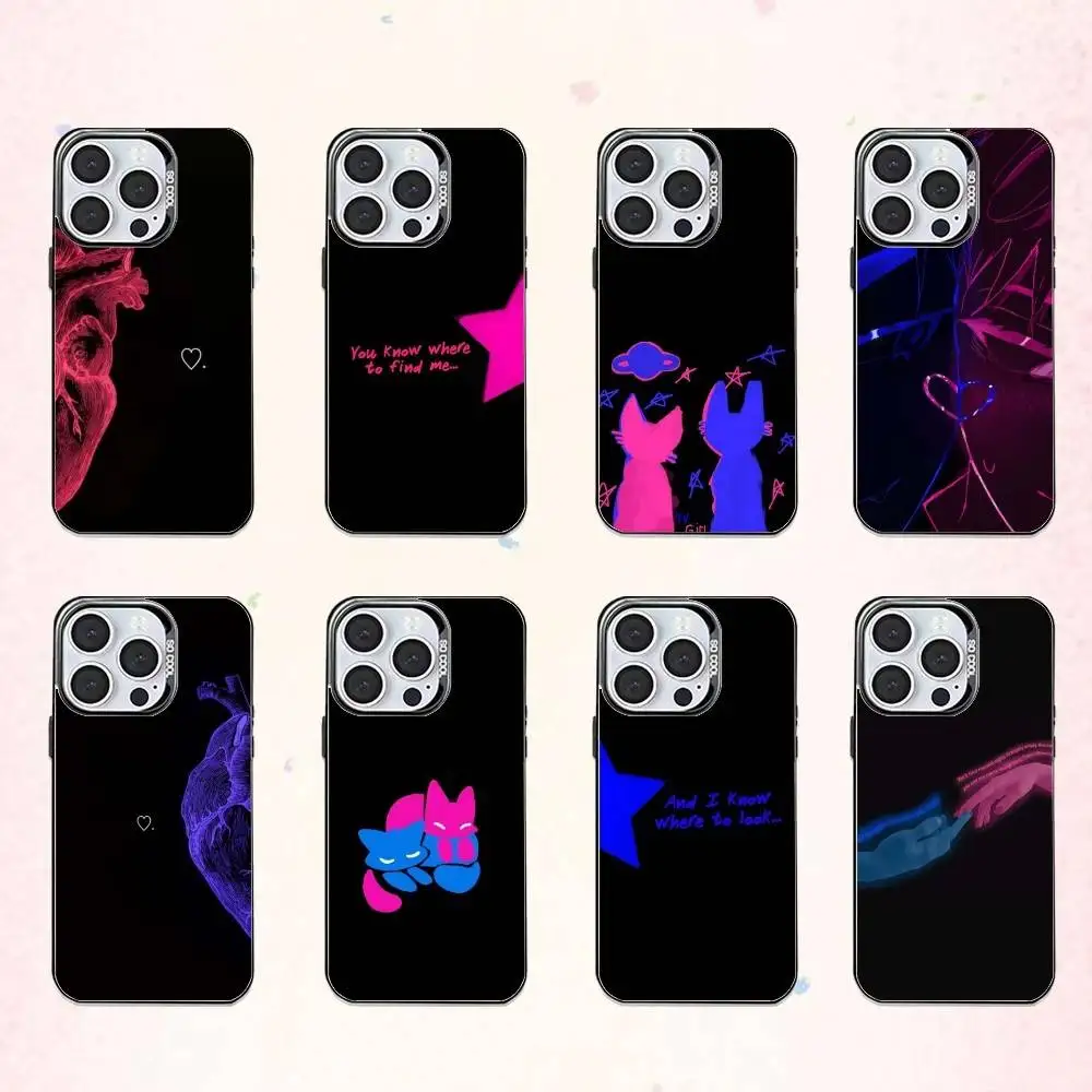 

Чехол для телефона TV Girl M-Matching Couple для iPhone 17,16,15,14,13,12,11 Plus, цветной посеребренный внутренний чехол Pro Max