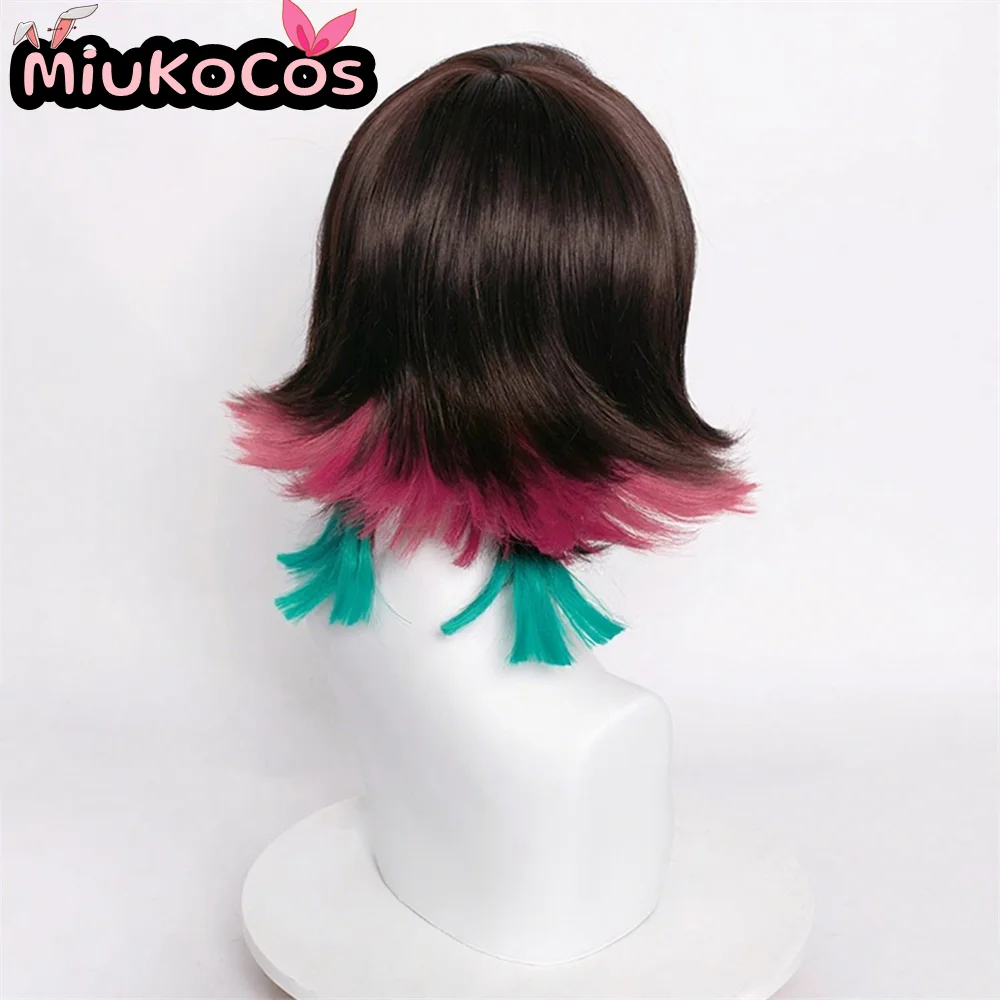 في المخزون Enmu شعر مستعار تأثيري MiukoCosplay أنيمي شيطان القاتل تأثيري