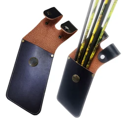 Pigskin Leather Reverse Arrow Quiver Reverse Hold Archery Quiver for Archery Hunting Shooting