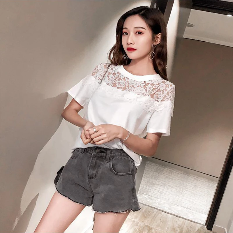 

Женские модные топы на весну и лето, футболка с круглым вырезом и короткими рукавами, одежда для счастливой праздничной жизни 2025