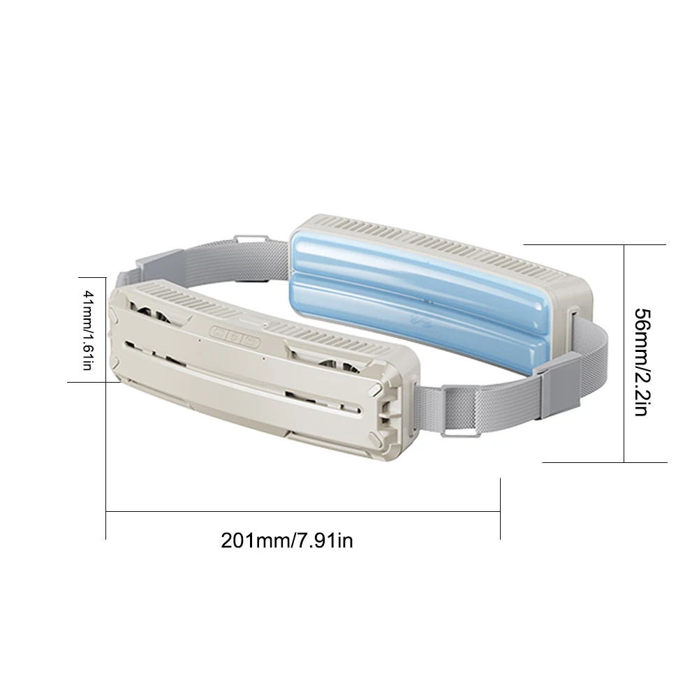 Поясной вентилятор, перезаряжаемый через USB, 3-скоростной портативный охлаждающий вентилятор, сильный воздушный поток, поясной вентилятор для работы, сельского хозяйства, рыбалки, спорта, путешествий