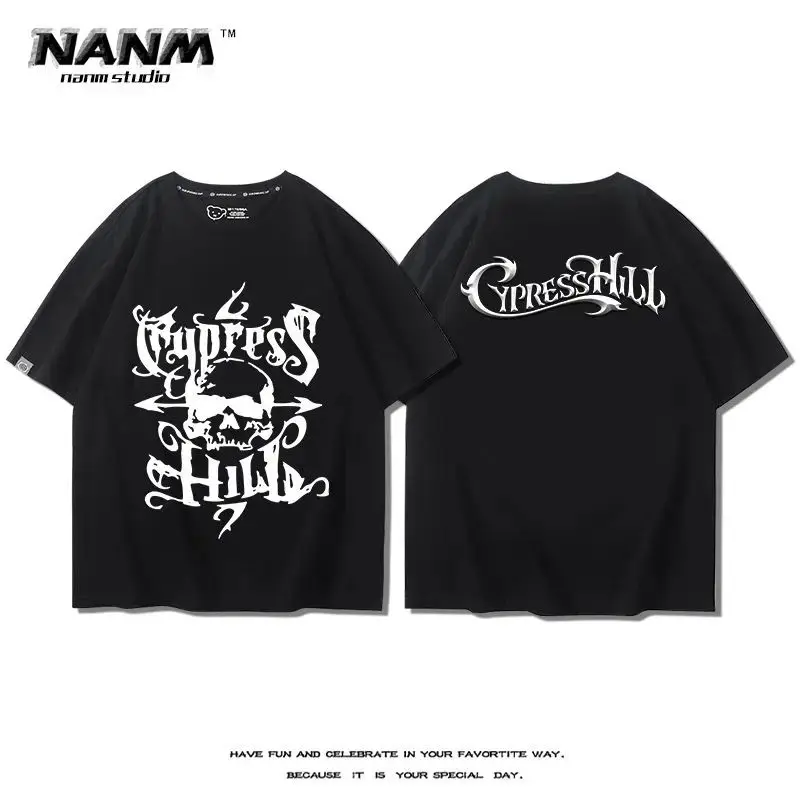 Cypress Hill West Coast Band T-Shirt Men's Summer European and American Street Rock Trend Loose Men's and Women's Short Sleeves