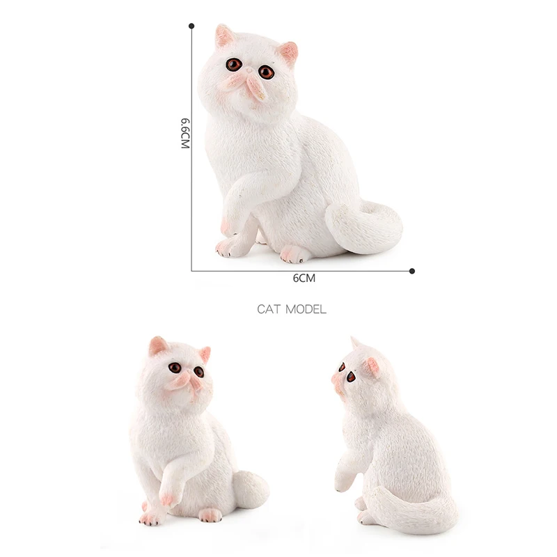 Fun Kids Simulation Lovely Solid Cat Model Set Cute Little Animal Black And White Cat ornamenti decorativi giocattoli per bambini regali