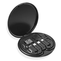 60W Type-C To USB C To Micro To Lighting Fast Charging Cable Adapter Kit for IPhone 14 15 13 Pro OTG Converter Multi Storage Box