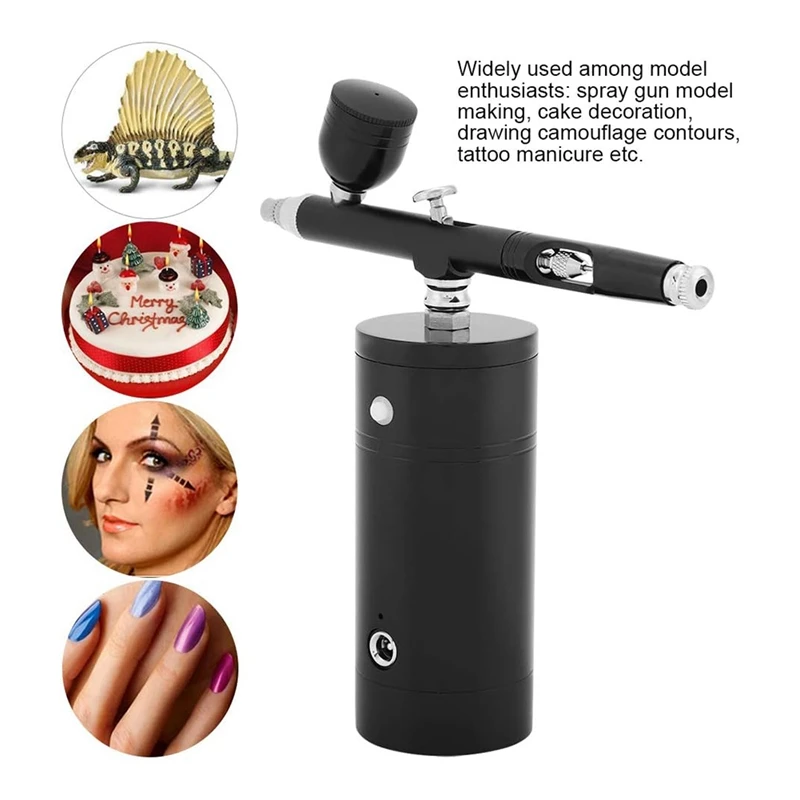 Multi-Purpose Airbrush Air Compressor Kit Paint Spray Sprayer Kit Dual Action 0.3Mm Nozzle