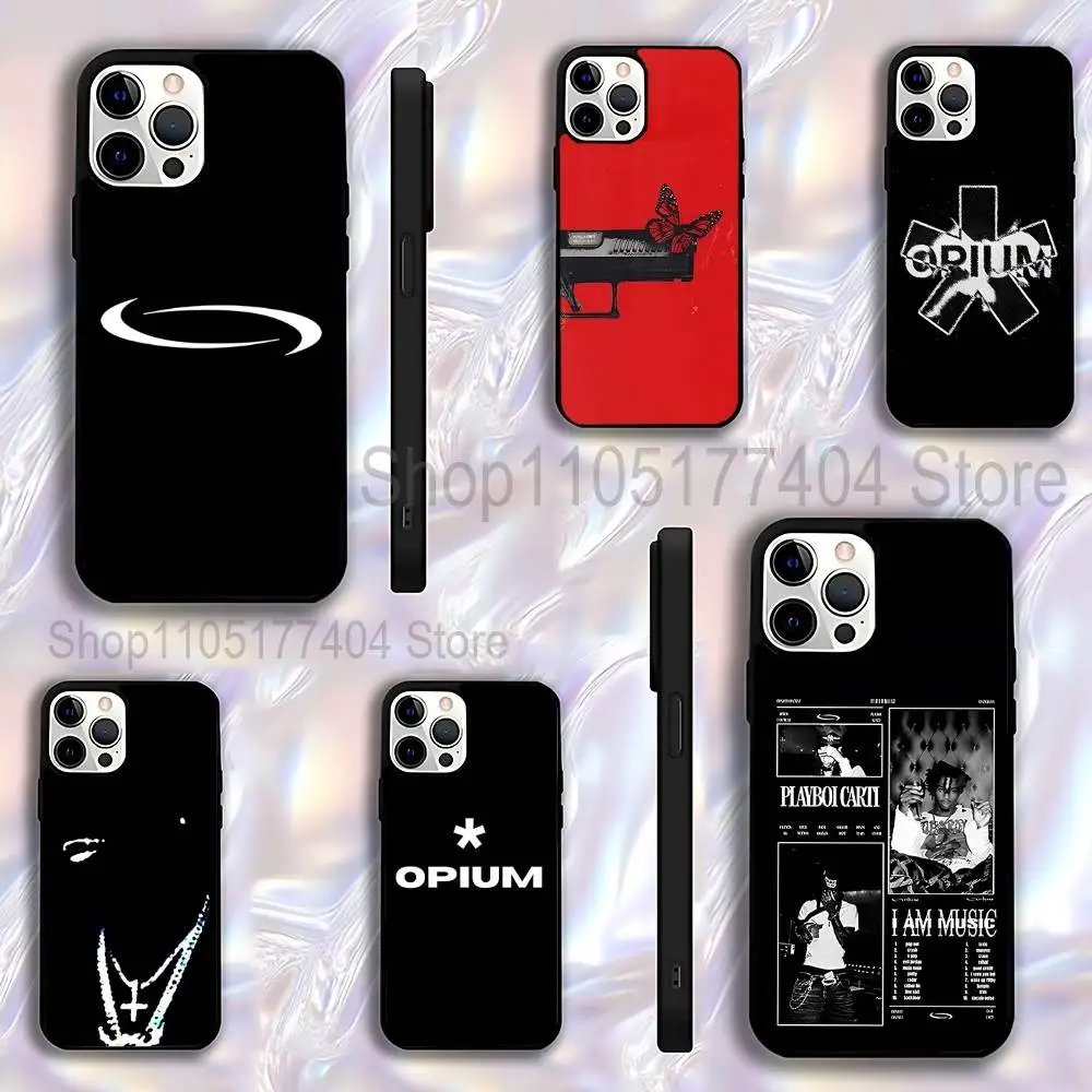 

O-Opium SINGER Playboi Carti Phone Case For iPhone 17,16,15,14,13,12,11,Pro,Max,Plus,E,Air,Mini Protective Black Cover