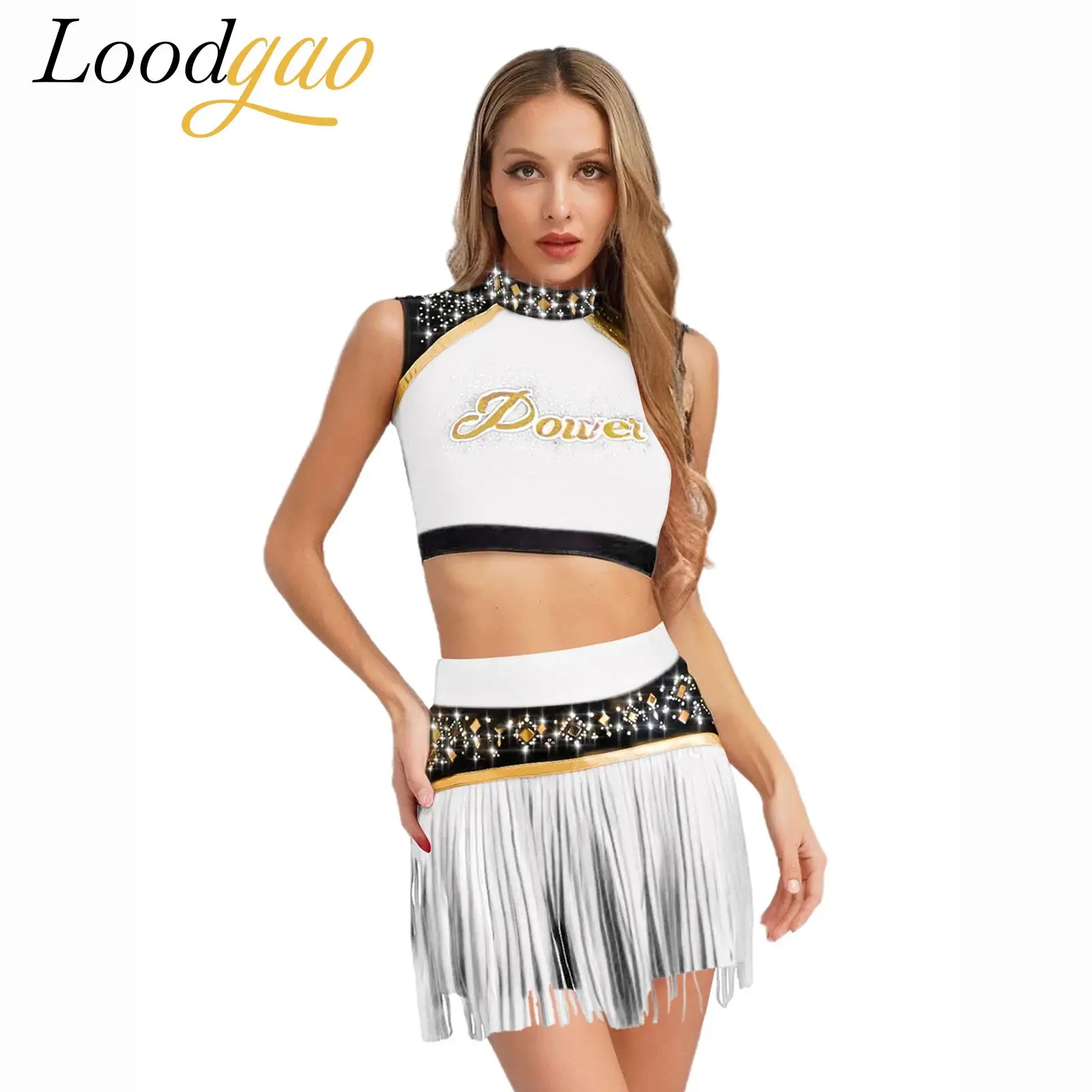 

Women Cosplay Cheerleading Costume High School Girls Cheer Dance Outfits Halloween Party Cheerleading Uniform Dancing Clothes