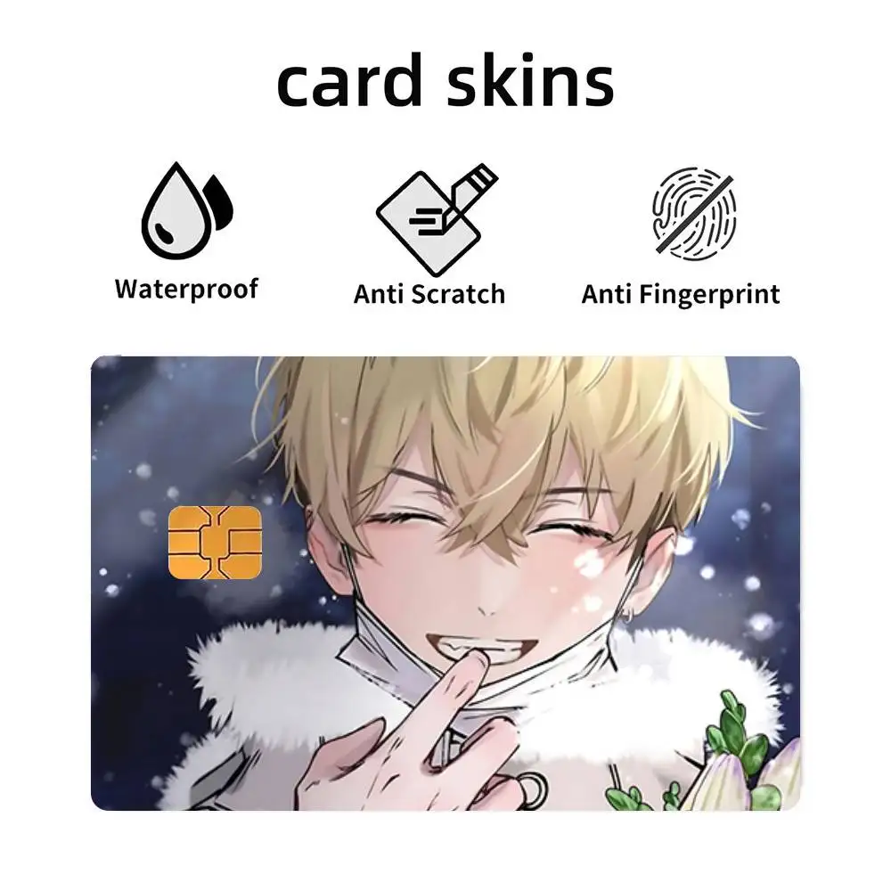 Anime T-Tokyo Revengers Matsuno Chifuyu 4pcs 1Set Shell On Off Ultra Thin No Fade Sticker Skin Cover Film For Debit Credit Card
