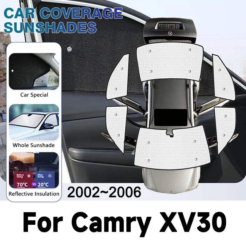 Anti-UV Car Window Shading For Toyota Camry XV30 2002 2003 2004 2005 2006 Car Sun Protection Windshields Side Window Accessories