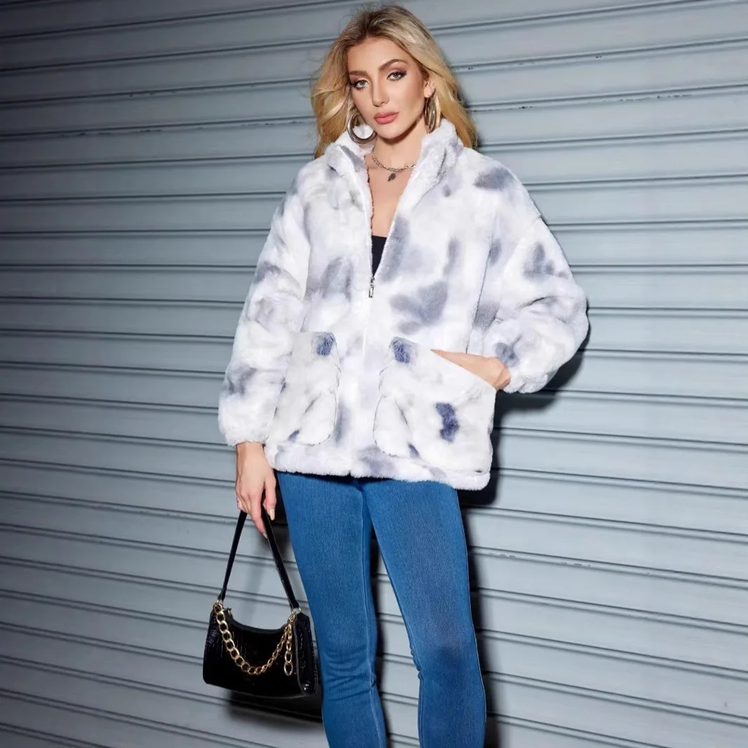 Europeo Americano Autunno Inverno Nuova Moda Donna Colletto alla coreana Manica lunga Elegante Lusso Casual Alla moda Cappotti in pelliccia sintetica Donna