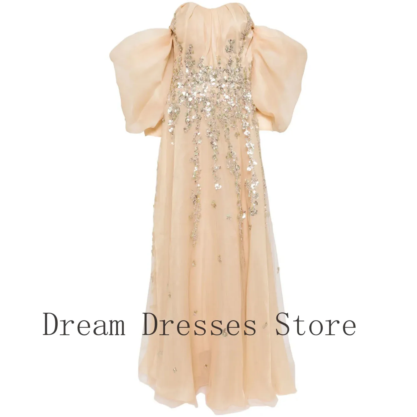 

Customized Exquisite Tulle Applique Sequined Draped A-line Sweetheart Long Dresses Bespoke Occasion Dresses Retro High quality