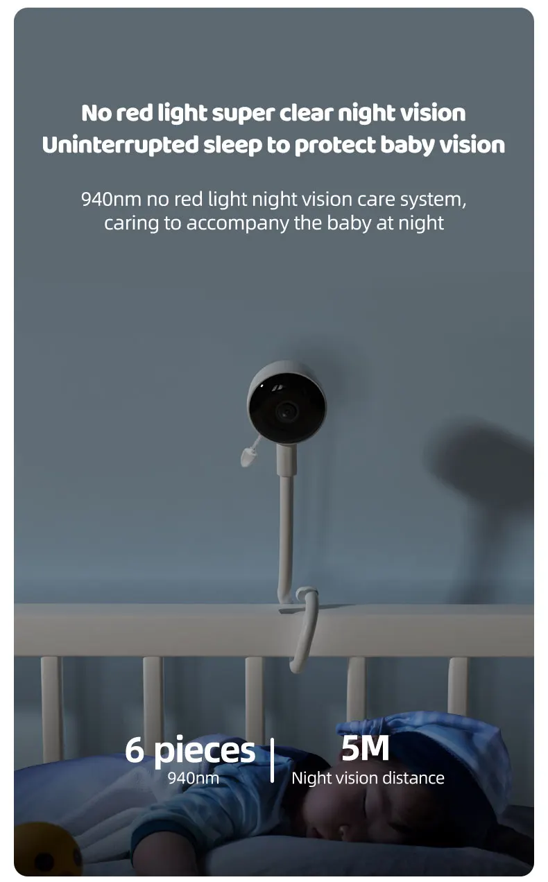 Tuya Baby Monitor 1080P مع APP 2.4Ghz WiFi Wireless Smart Home Security Protection Video Surveillance