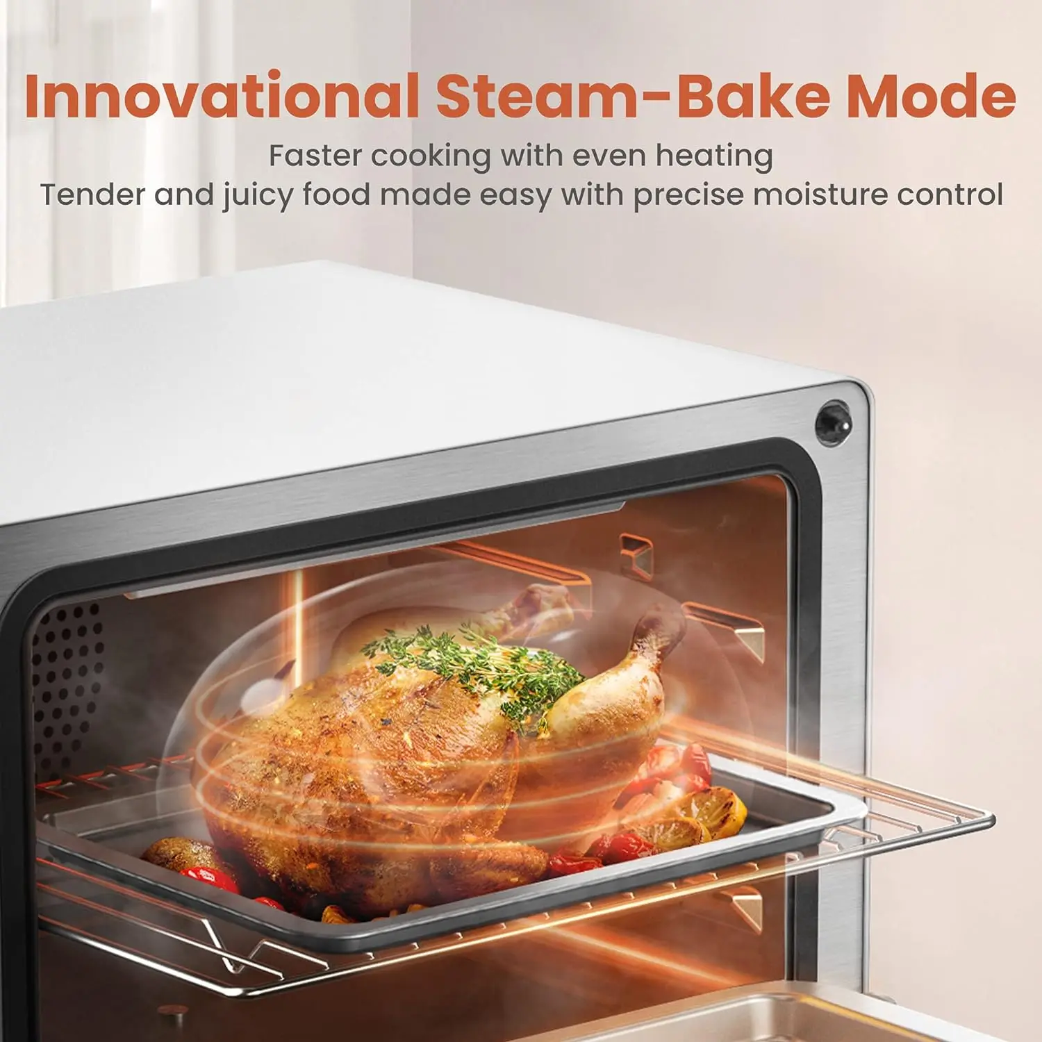 FOTILE ChefCubii dehidrator penggorengan udara, Oven konveksi 4-in-1 dengan kontrol suhu, Menu 40 Preset