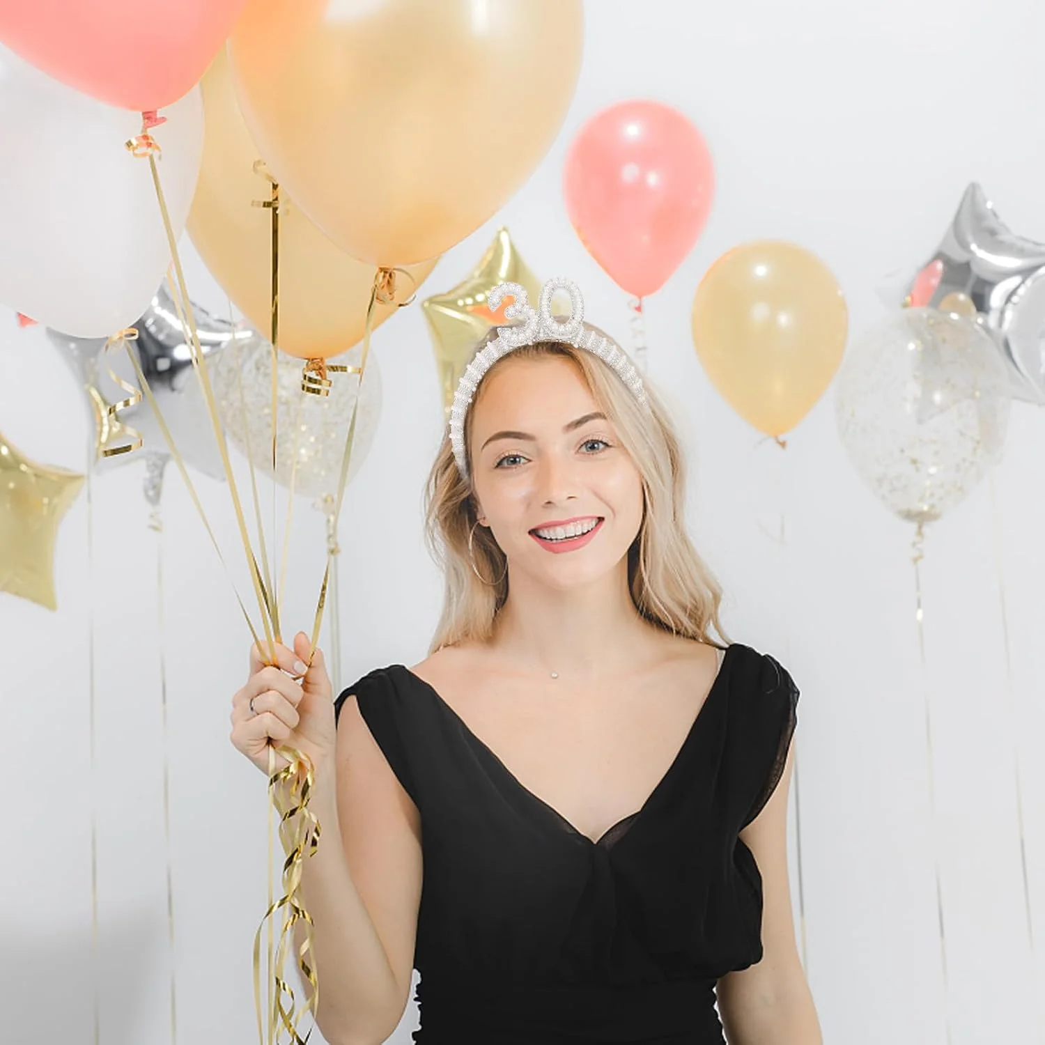 Personalisiertes Geburtstagszahlen-Stirnband Krone 18 21 30 40 50 60 70 Jahre Alt Geburtstagsparty Königin Mädchen Deko Geschenk Foto-Requisiten – Detail 2