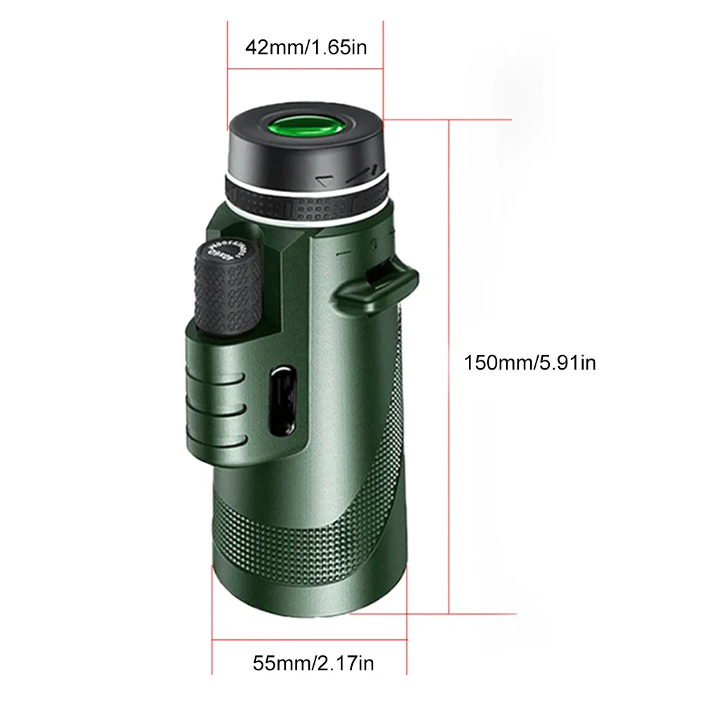 12X HD Monocular Telescope Long Range Zoom Bak4 Prism Telescope with Tripod Smartphone Clip Bird Watching Camping Telescope