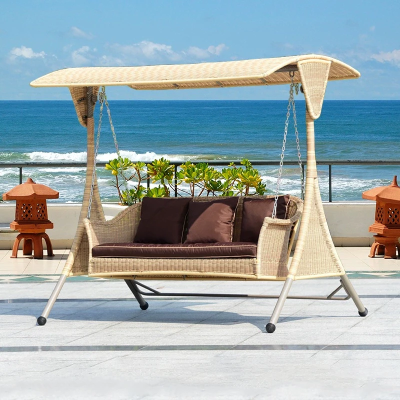 Außen interior Langlebig Garten Rattan Terrasse Doppel Schaukel Stuhl