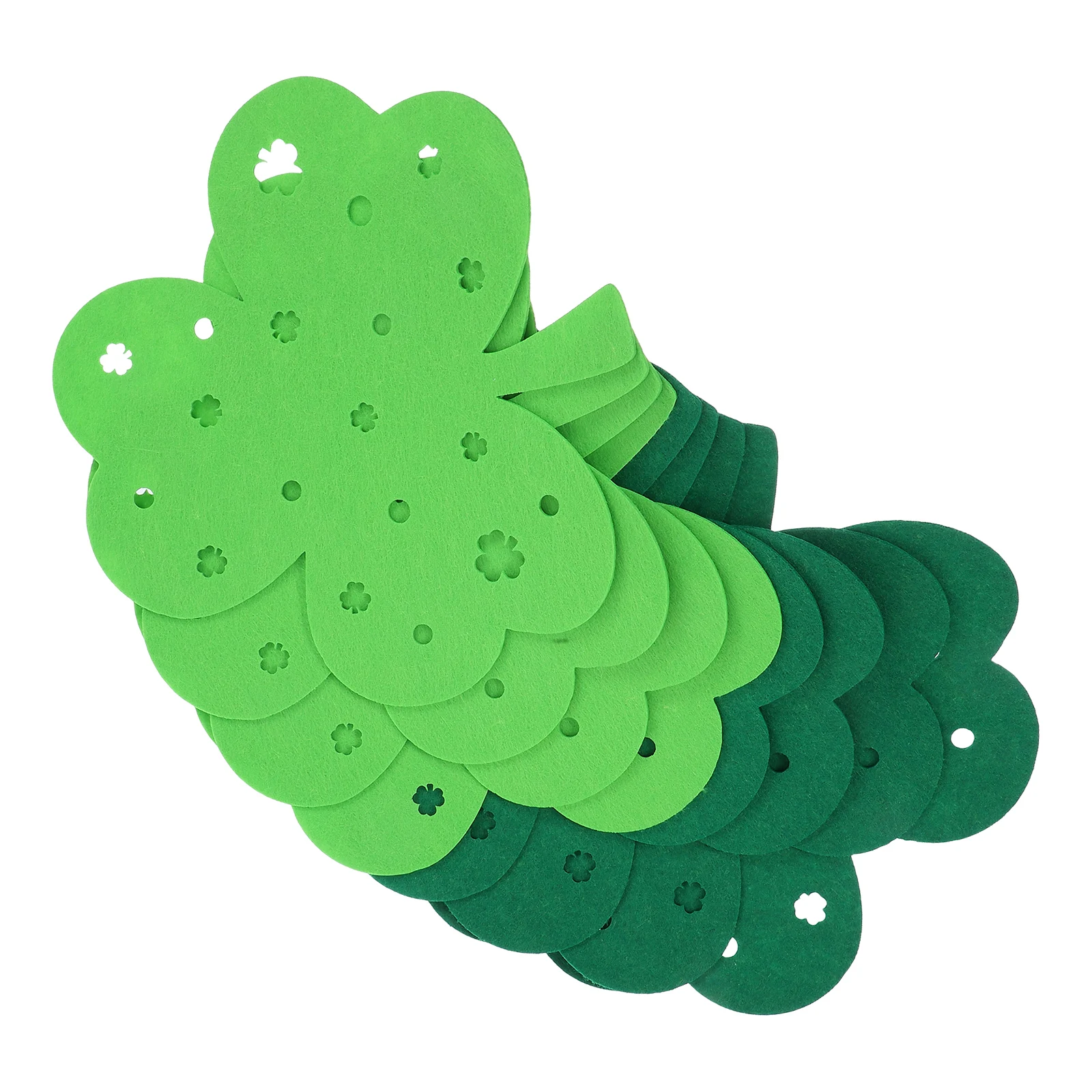 

8PCS Shamrock Felt Placemats St Patrick Holiday Party Decorations Heat Resistant Tableware Protectors Accessories