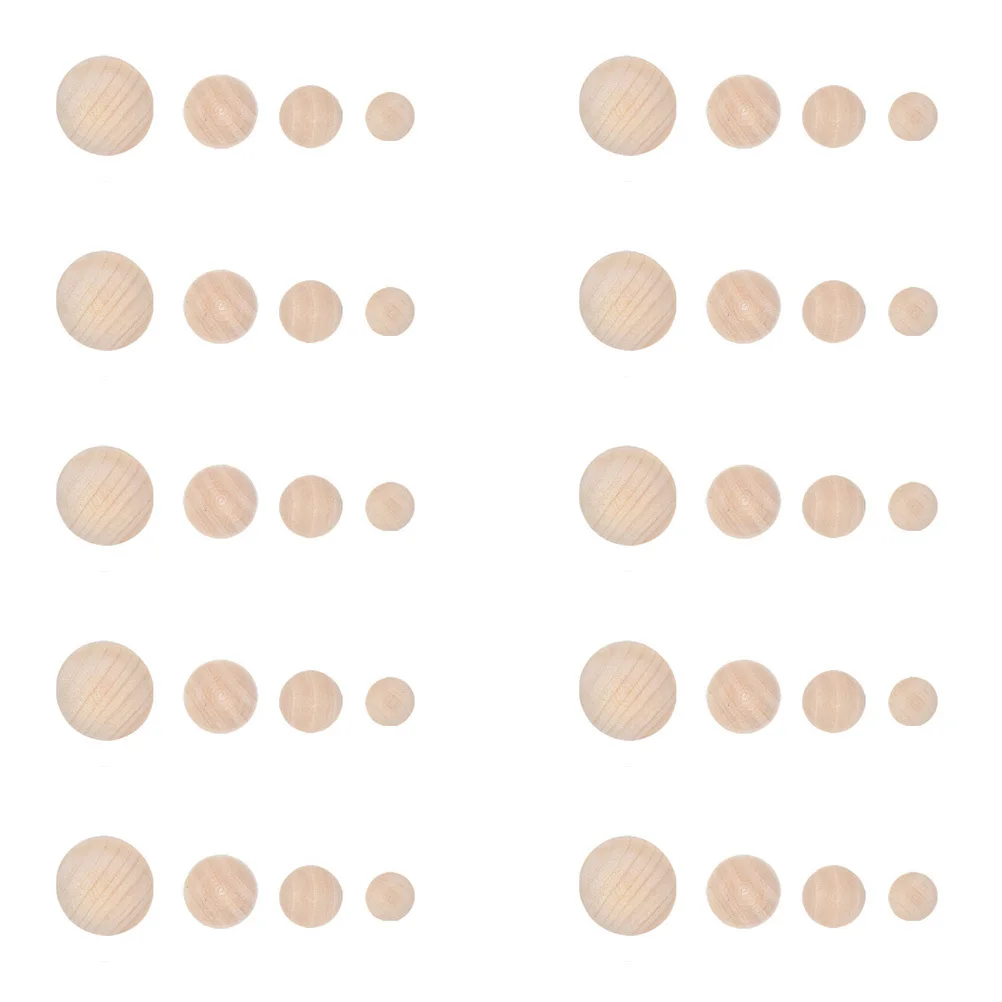 40 قطعة كرات خشبية نصف مستديرة لوازم الحرف اليدوية الطبيعية سطح أملس دهان داي نحت مشاريع كرات نصف مستديرة غير مكتملة