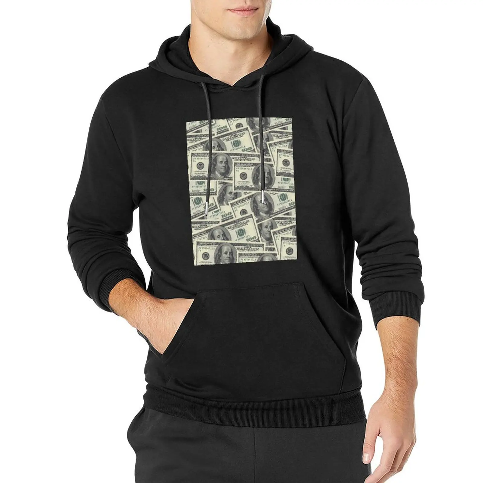 $100 Dollar Bills Texture Pullover Hoodie men's clothing mens clothes men's sweat-shirt male clothes new in hoodies and blouses