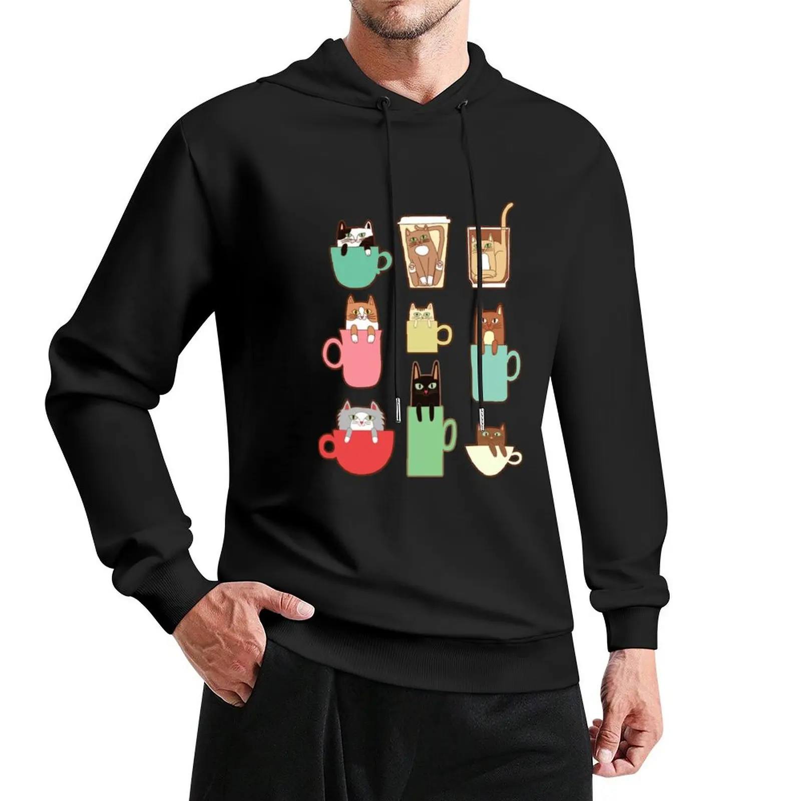 Cats In Kitten coffee Pullover Hoodie autumn new products tracksuit