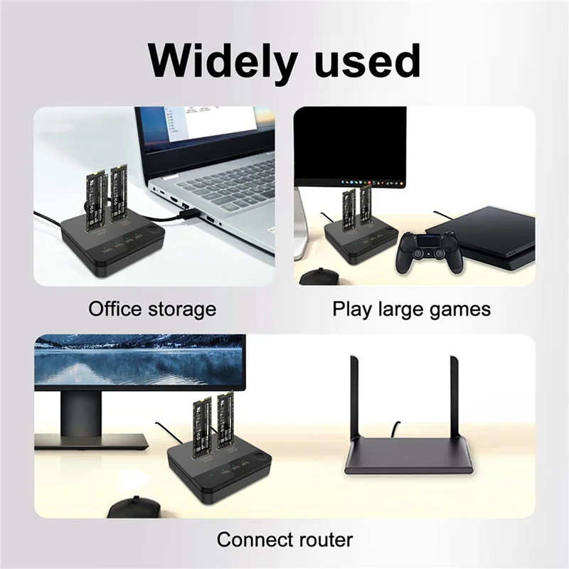 

2X M.2 SATA Duplicator M.2 SATA Dual Bay SSD Enclosure External Hard Disk Docking Station With Clone For M2 HDD SSD
