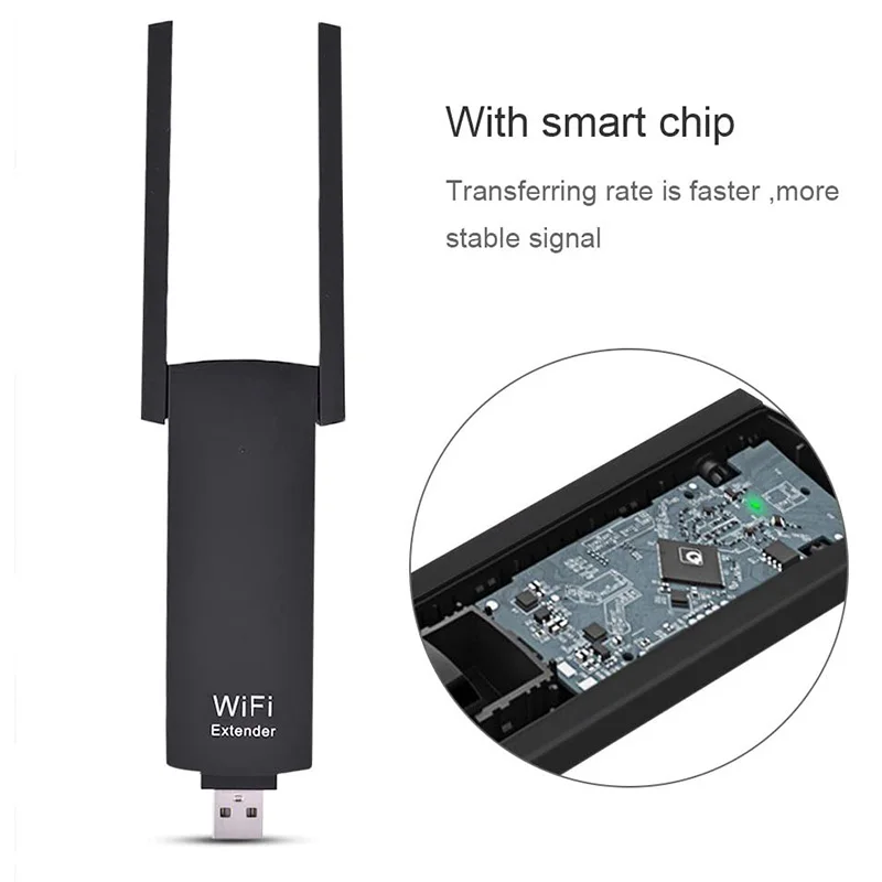 PIX-LINK UE02 Router wireless USB Ripetitore WiFi Alimentato Wi-Fi Range Extender Amplificatore di segnale 300Mbps Doppie antenne per laptop