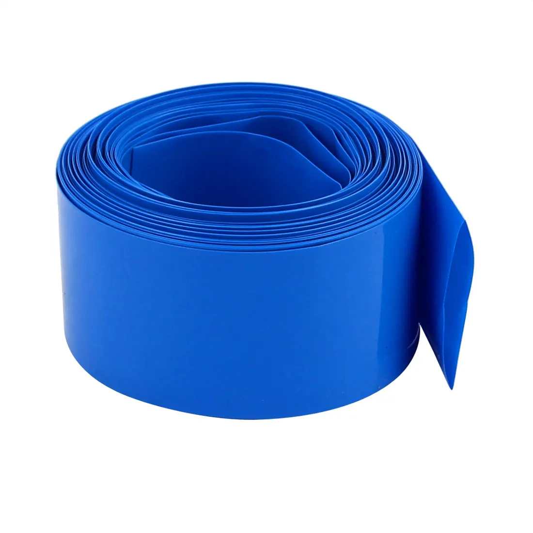 2.1-10Meters PVC Heat Shrink Tube 30-95mm Flat Width Blue Heat Shrinkable Tube Tubing for 18650 Batteries Wrap Pack Covering
