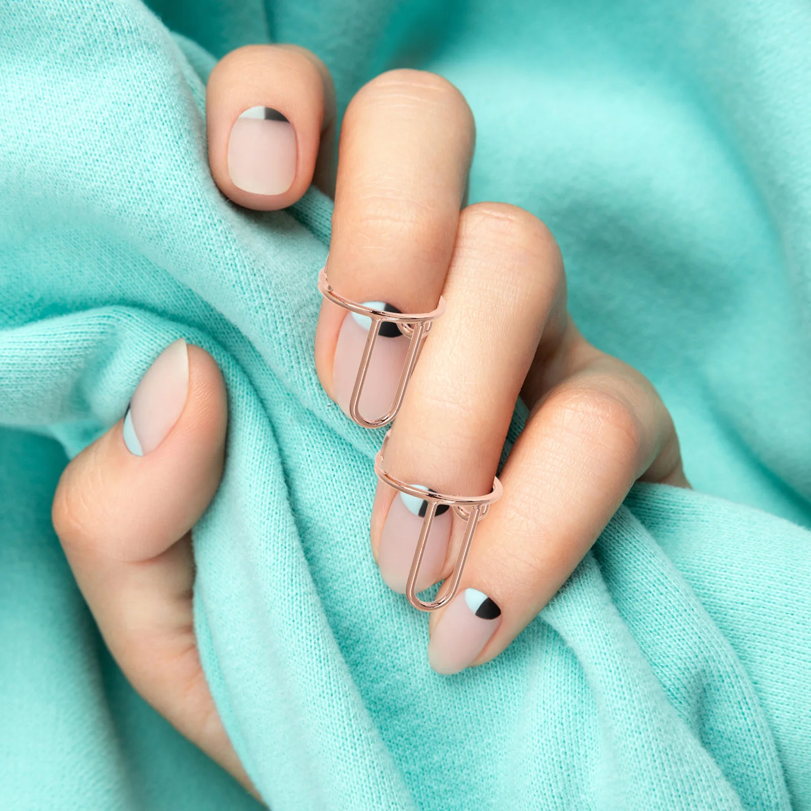 

10Pcs Nail Rings Removable Adjustable Metal Fingertip Jewelry Manicure Decoration Kit Fake Press on Nail Rings False Nails