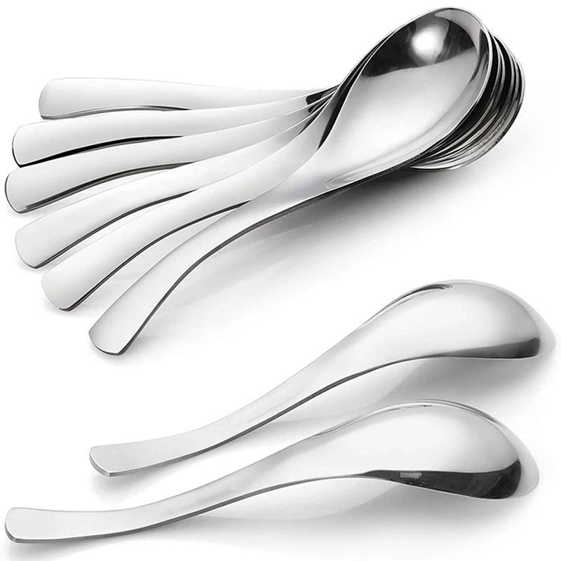 32 Pack Soup Spoons, Stainless Steel Soup Spoons, Thick Heavy-Weight Table Spoons