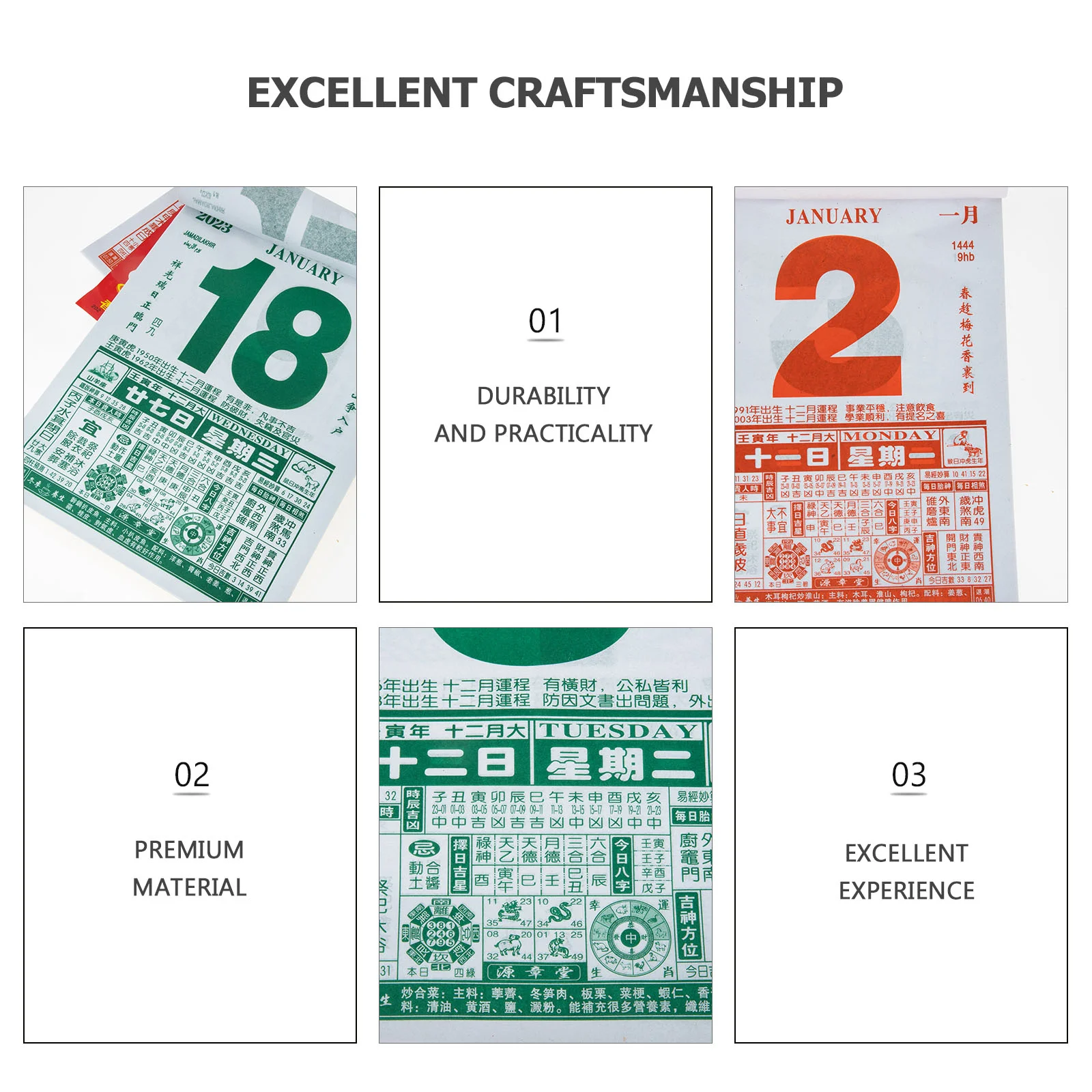 Desk Old Almanac Office Desktop Calendar Festival Couplet Paper Traditional Chinese Calendars