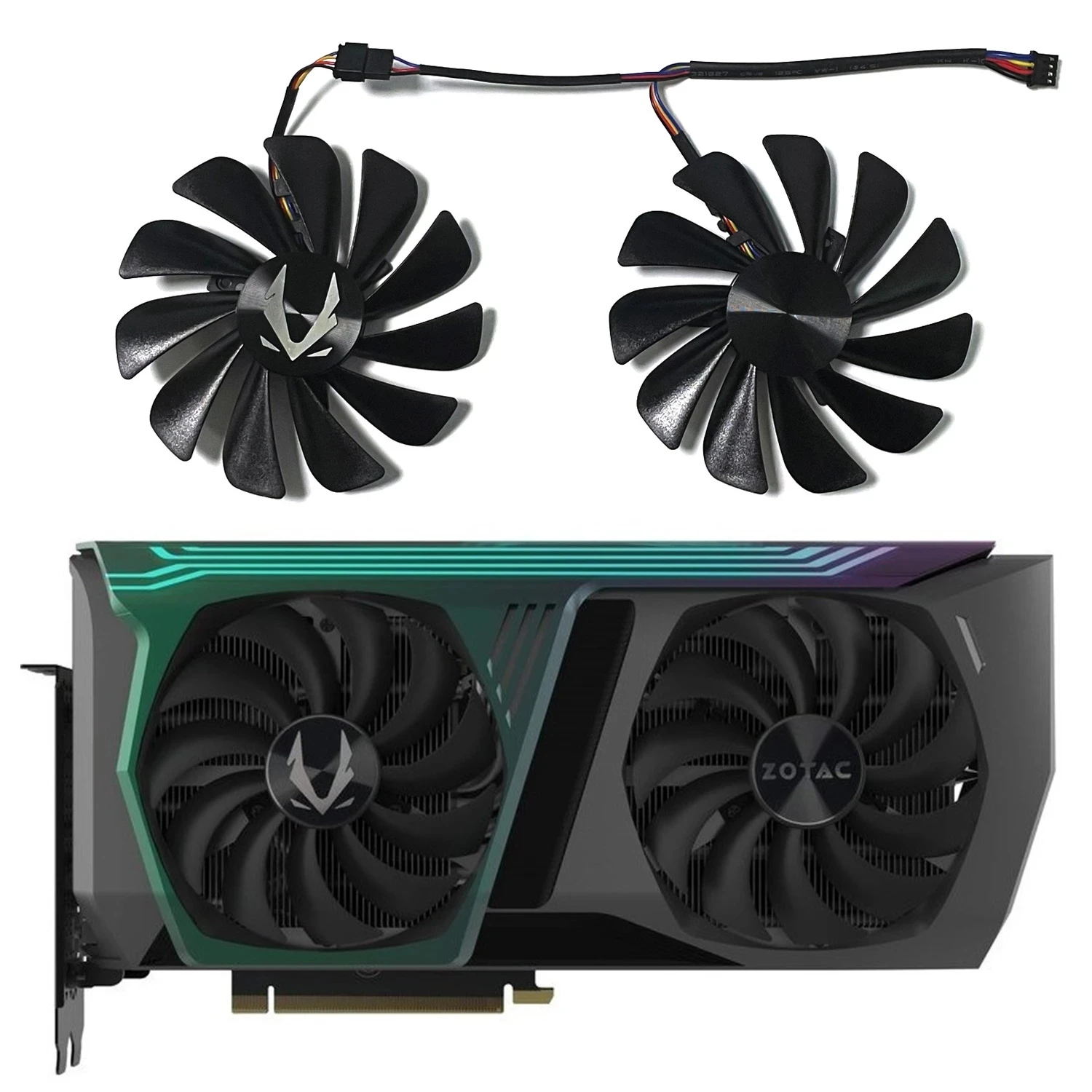 2db Új 95mm CF1010U12S Egyenáram 12v 0.45A RTX 3070 GPU Fagylaltgép számára zotac Játék geforce RTX 3070 ampulla holo Kettős szám Grafika Drukker