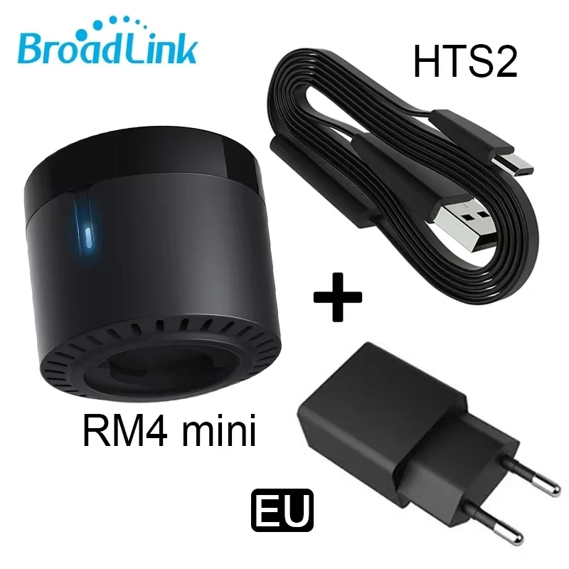 Broadlink RM4 Mini HTS2 IR-Fernbedienung für Klimaanlage, TV, Set-Top-Box, Temperatur- und Feuchtigkeitssensor für Google Home Alexa