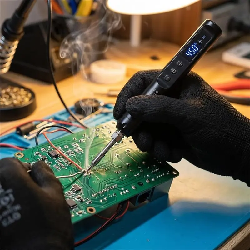

A23P Portable Cordless Soldering Iron Kit With LCD Display USB Rechargeable For Electronics DIY Soldering Tool