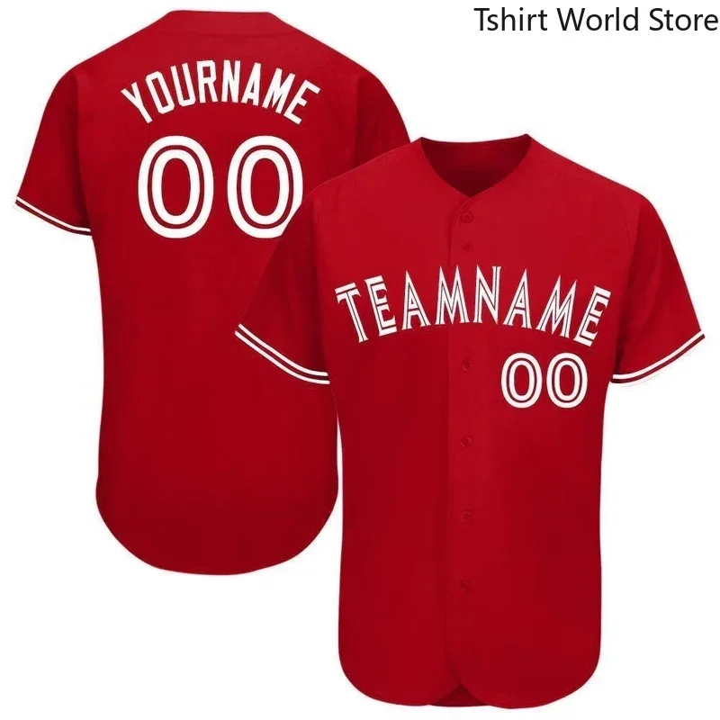 Custom Red Baseball Jersey Men and Women Section Shirt 3D Printed Shirt Casual Team Shirts Hip Hop Unisex Tops