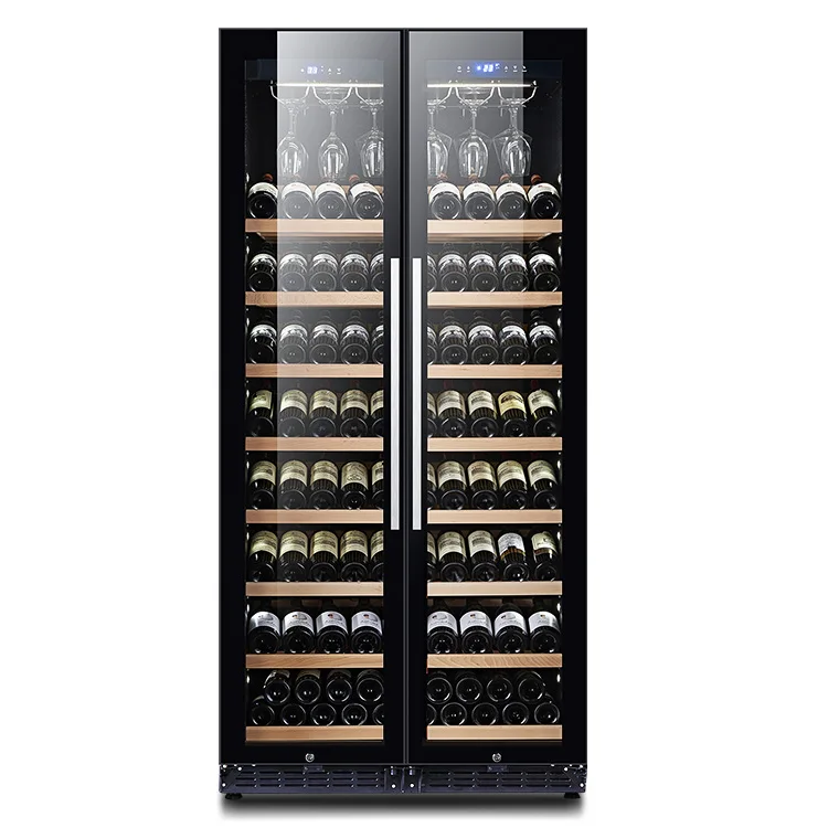 Dual Zone Hotel Wein Kühlschrank 735L Kompressor Kühler Freistehende Glastür Wein Kühlschrank Schrank Stromquelle