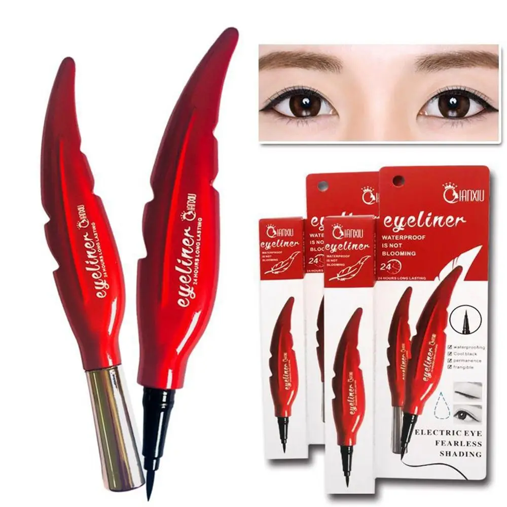 Kreativer schwarzer flüssiger Eyeliner-Stift, roter Stift, wasserdichter Eyeliner-Stift, schnell trocknend, schweißfest, Eyeliner-Stift, Make-up