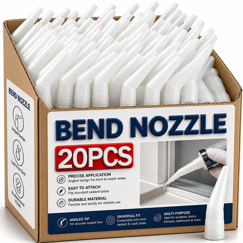 1/20Pcs Silicone Nozzle for Caulking Gun Sealant Applicator Tip Standard Fit with Cap Improvement Tile Floor Window Door Sealing