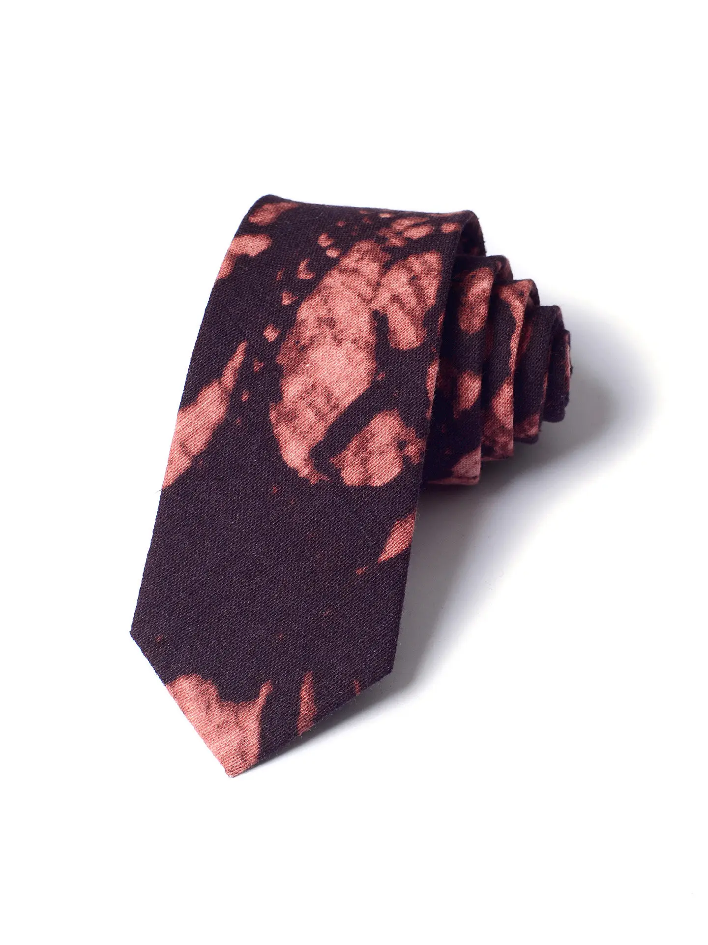 corbata-delgada-de-7-cm-para-hombre-de-alta-calidad-color-marron-oscuro-con-patron-abstracto-retro-tie-dye-material-de-algodon-para-trajes-formales-y-de-negocios