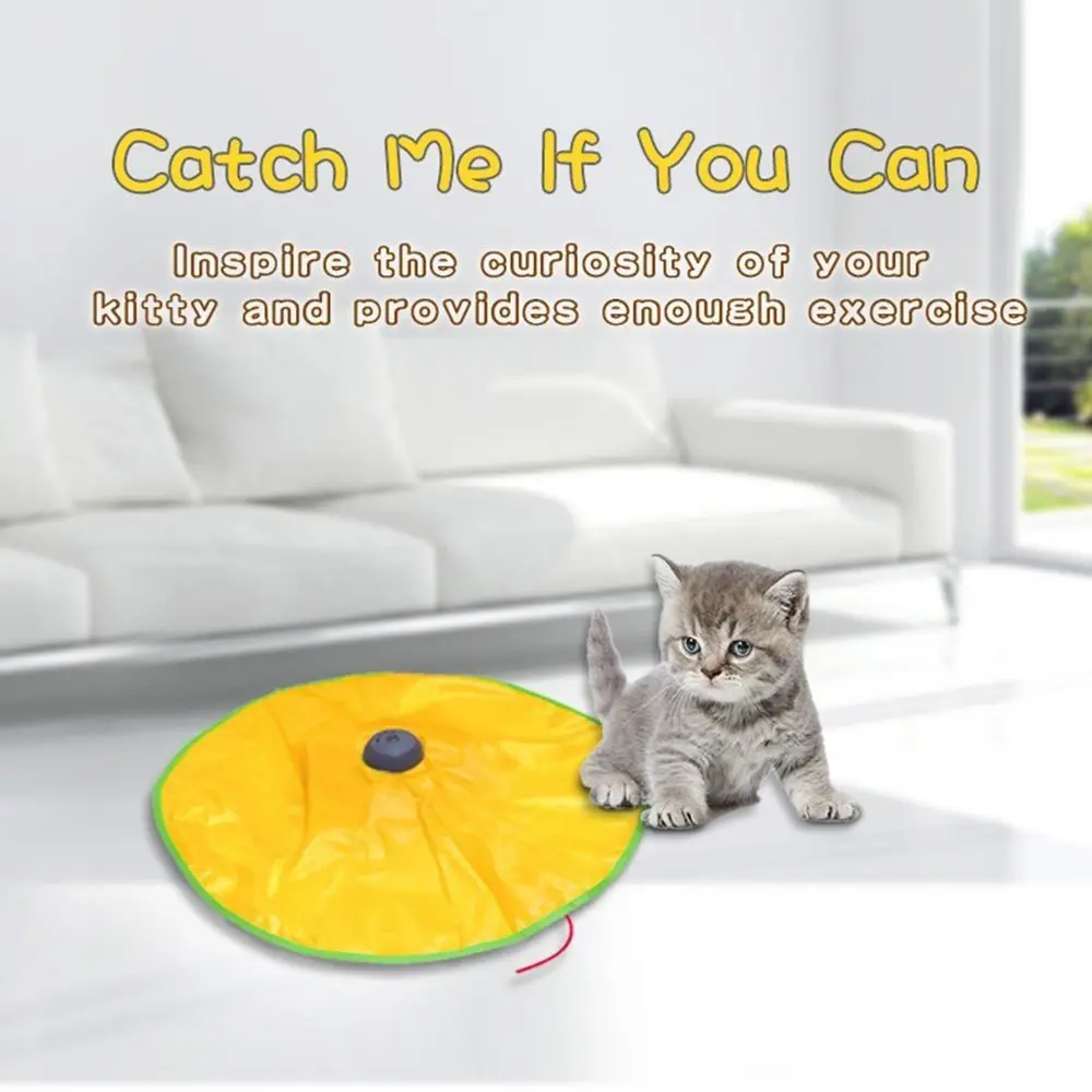 

Fabric Material Interactive Cat Feather Attachment Self Entertaining Undercover Mouse Chew Resistant Move Mouse Design