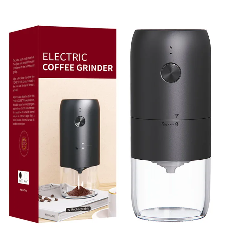 Adjustable Coffee Bean Thickness Mini Portable Coffee Grinder Home Electric Ceramic Head Coffee Grinder Starts With One Click