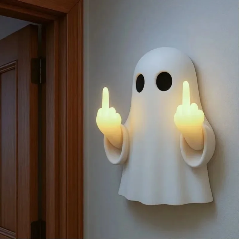 Halloween Niedliche Geisterlampe, batteriebetriebenes Leuchtendes Halloween-Ornament, Liebliche Geisterfigur-Leuchte für Schlafzimmer, Arbeitszimmer, Leseecke