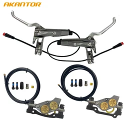 AKANTOR 4-Piston Electric Bicycle Hydraulic Disc Brake With Sensor Power Off 2 Pin E-Bike Electric Scooter Oil Pressure