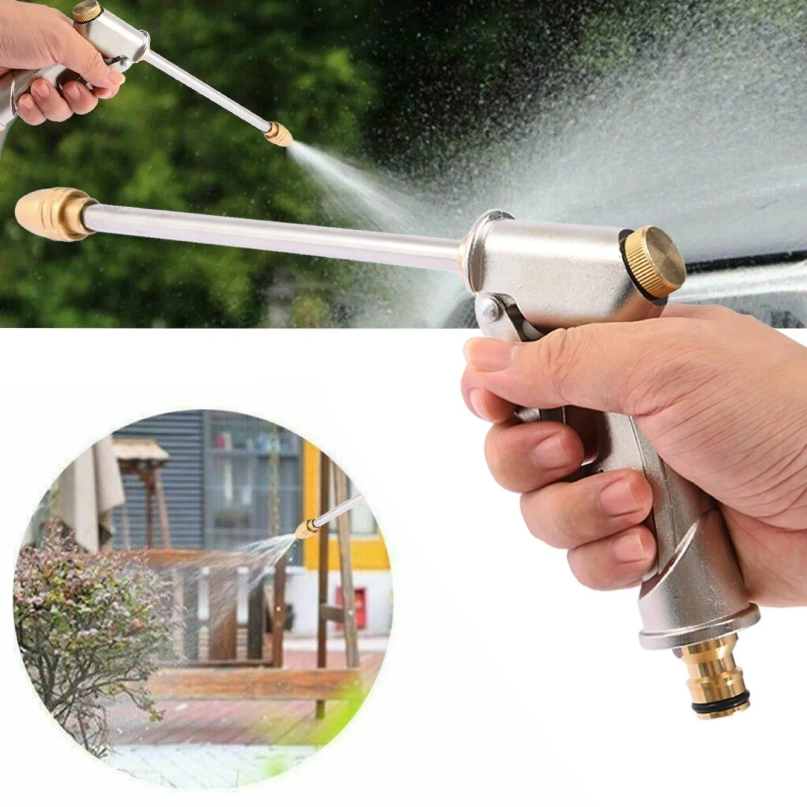 Tige d'extension givrée par galvanoplastie haute pression, pistolet à eau pour lavage de voiture, pistolet à eau d'irrigation, nettoyeur à pression