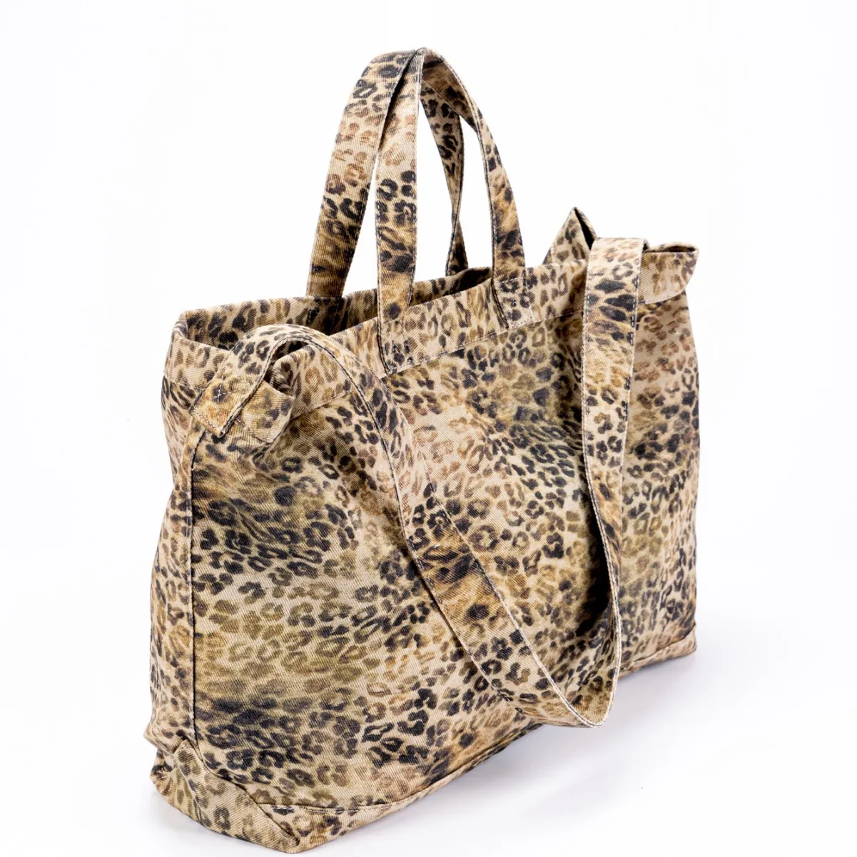 Leopard Print Tote Bag for Women, Large Cute Canvas Shopping Bag, Fashion Animal Pattern Shoulder Bag for School College & Work